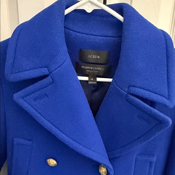 J. Crew Stadium Cloth Nello Gori Royal Blue Peacoat with Gold Buttons - Picture 6 of 7